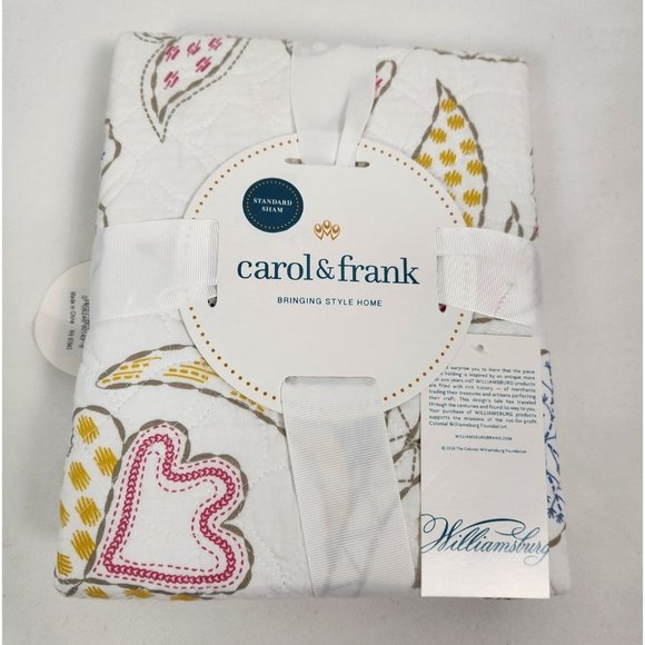 carol & frank Colonial Williamsburg Brie Flamingo Standard Sham NWT - Picture 2 of 4